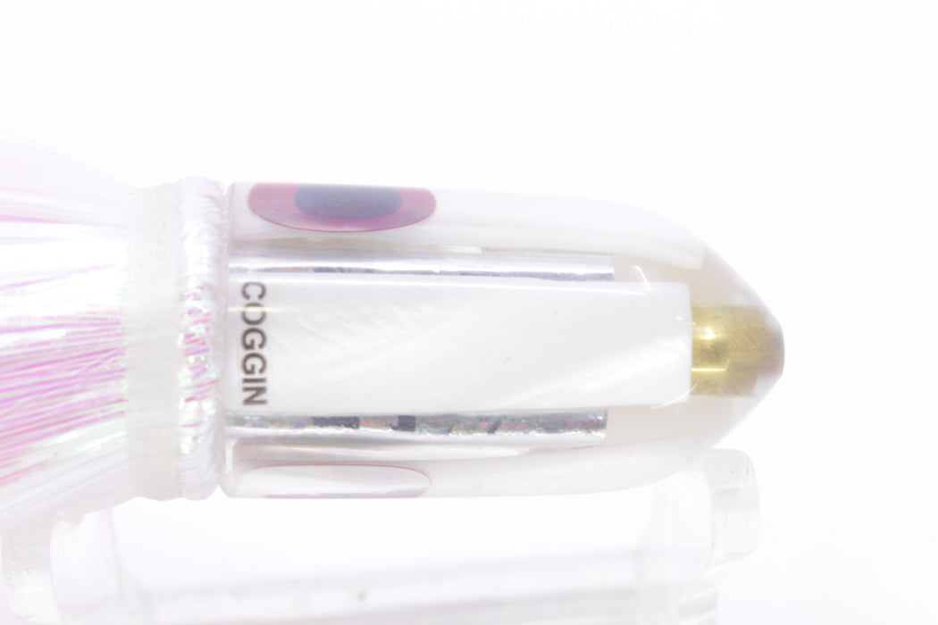 Coggin Lures Real White MOP Peanut SP Bullet 5.5" 2oz Strobez White/Pink
