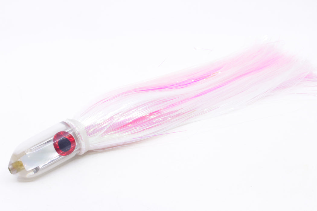 Coggin Lures Real White MOP Peanut SP Bullet 5.5" 2oz Strobez White/Pink
