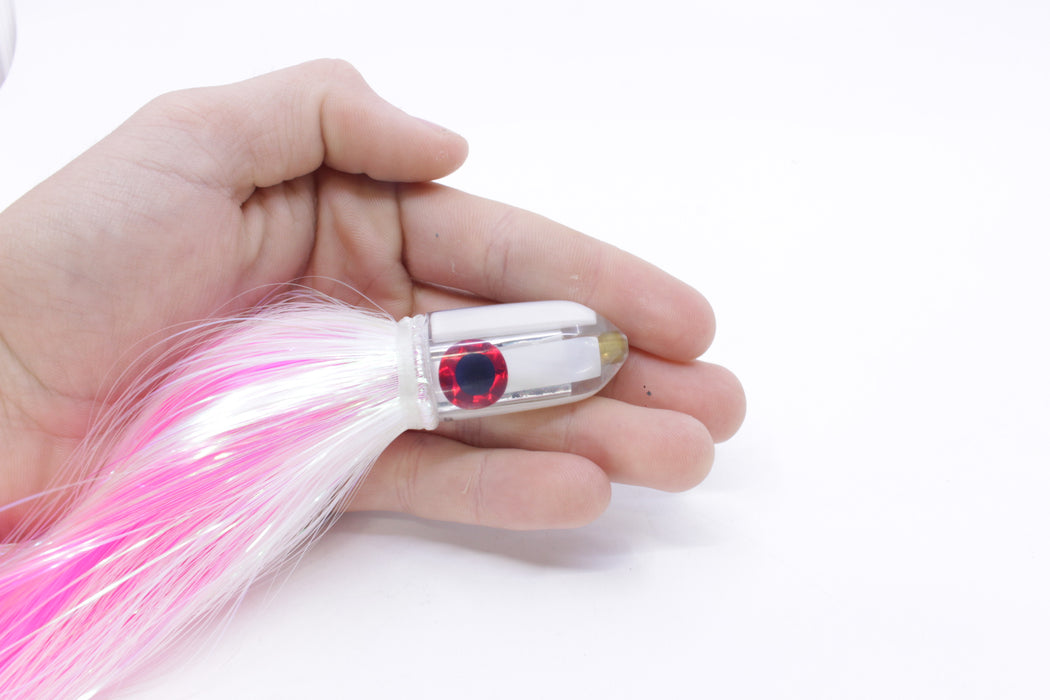 Coggin Lures Real White MOP Peanut SP Bullet 5.5" 2oz Strobez White/Pink
