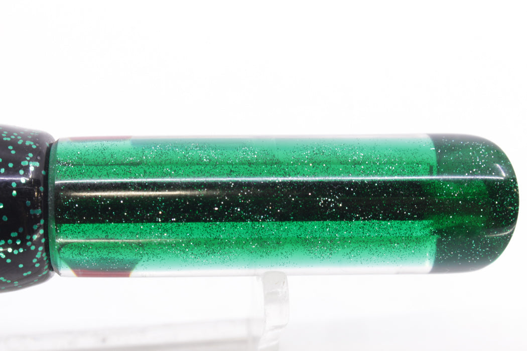 Coggin Lures Mirrored Green Back Peanut Tube 5.5" 3oz Skirted Black/Green