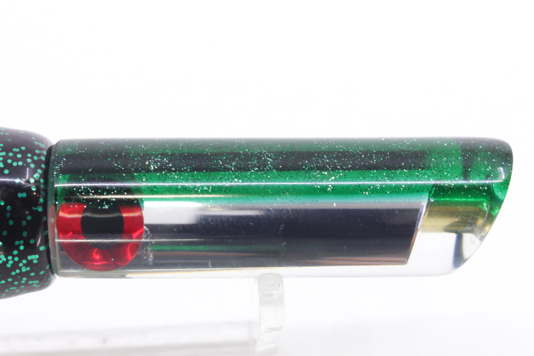 Coggin Lures Mirrored Green Back Peanut Tube 5.5" 3oz Skirted Black/Green