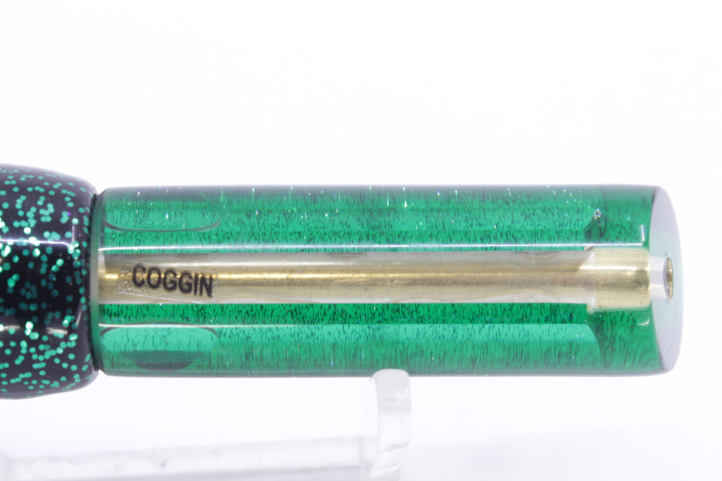 Coggin Lures Mirrored Green Back Peanut Tube 5.5" 3oz Skirted Black/Green