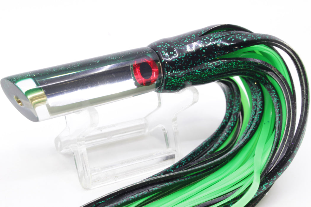 Coggin Lures Mirrored Green Back Peanut Tube 5.5" 3oz Skirted Black/Green