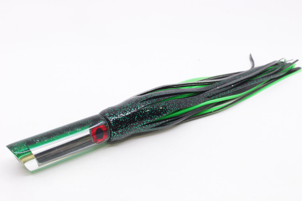 Coggin Lures Mirrored Green Back Peanut Tube 5.5" 3oz Skirted Black/Green