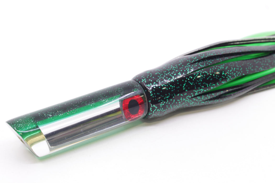 Coggin Lures Mirrored Green Back Peanut Tube 5.5" 3oz Skirted Black/Green