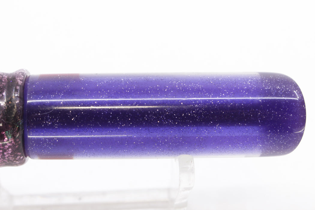 Coggin Lures Mirrored Purple Back Peanut Tube 5.5" 3oz Skirted Purple Aurora