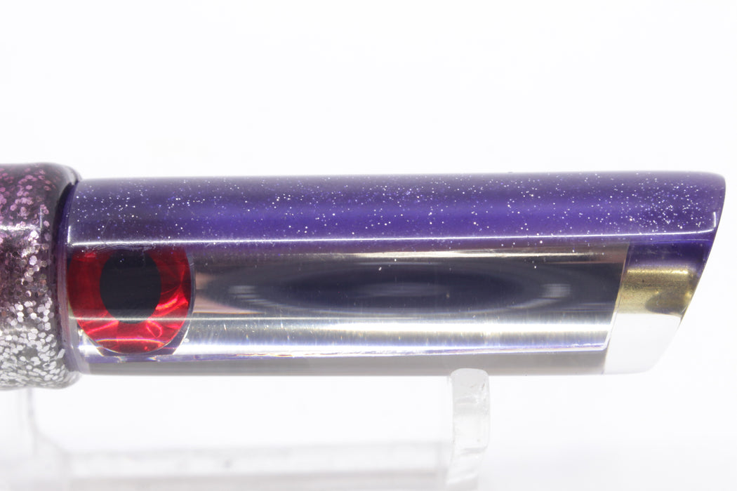 Coggin Lures Mirrored Purple Back Peanut Tube 5.5" 3oz Skirted Purple Aurora