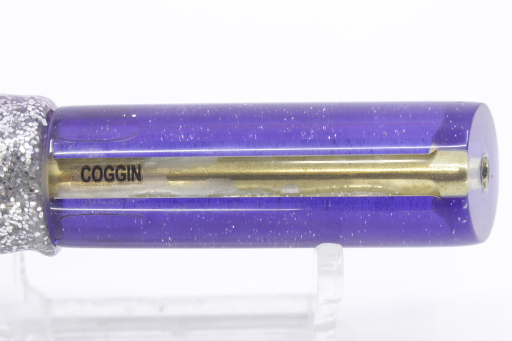 Coggin Lures Mirrored Purple Back Peanut Tube 5.5" 3oz Skirted Purple Aurora