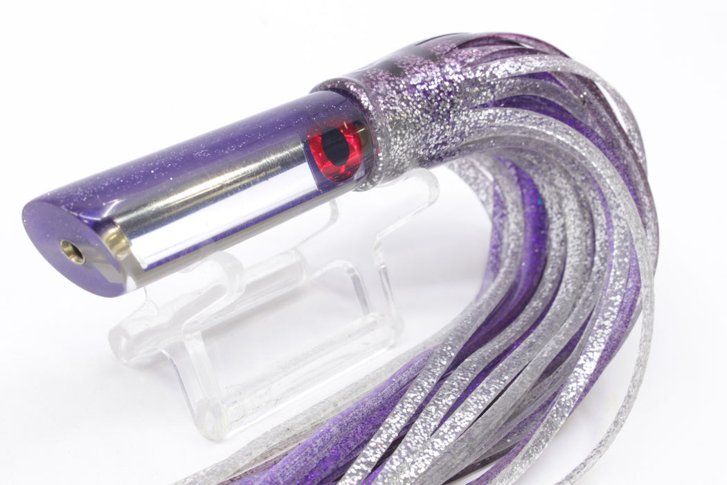 Coggin Lures Mirrored Purple Back Peanut Tube 5.5" 3oz Skirted Purple Aurora