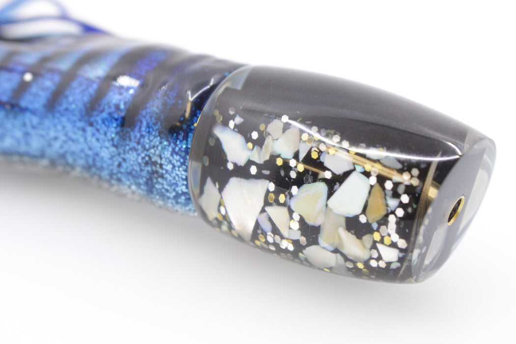 Crampton Baits Black Salt & Pepper Small DT 9" 4oz Skirted Blue Aurora-Silver