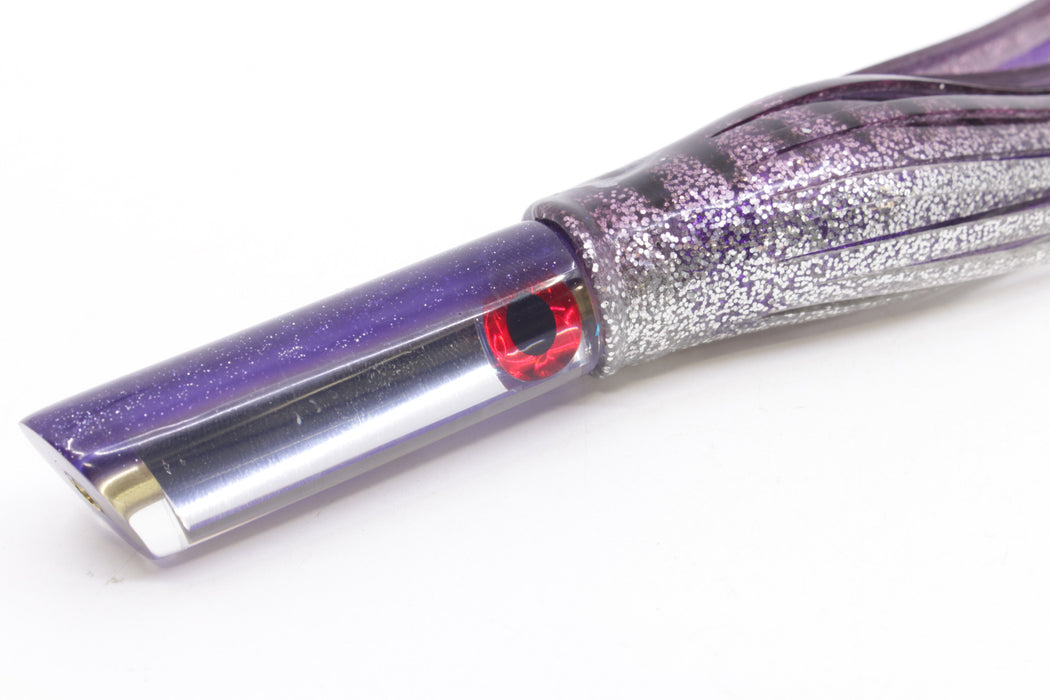 Coggin Lures Mirrored Purple Back Peanut Tube 5.5" 3oz Skirted Purple Aurora