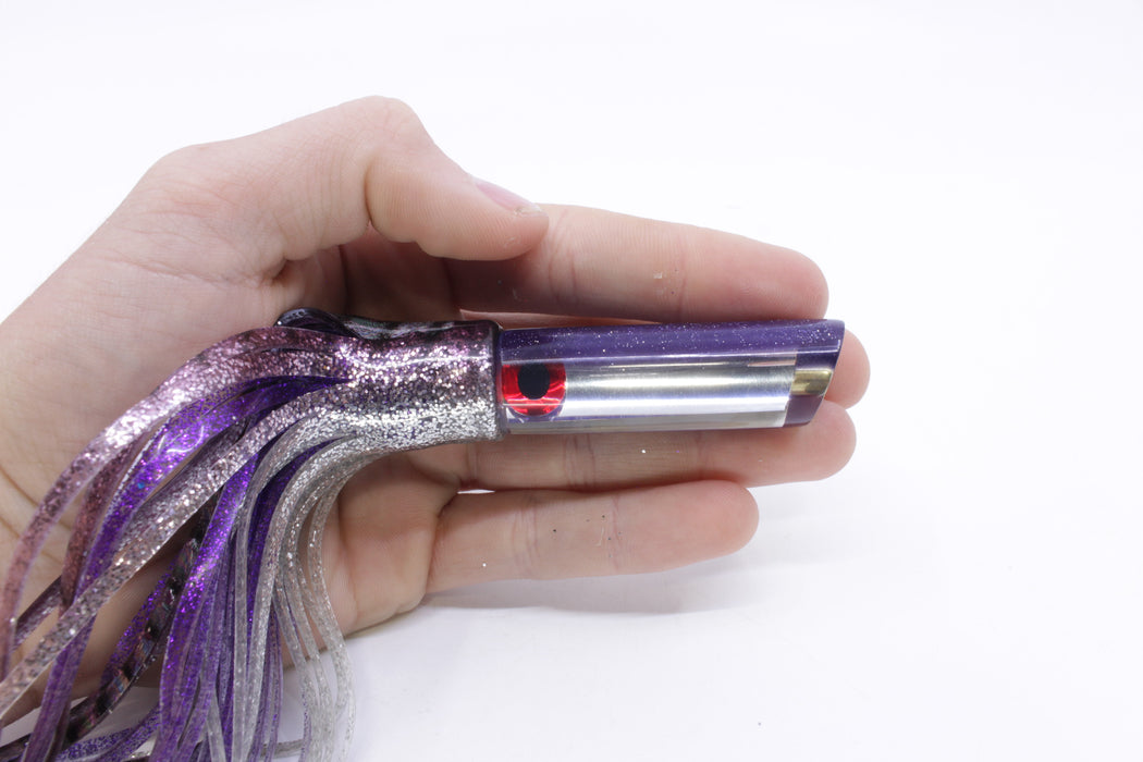 Coggin Lures Mirrored Purple Back Peanut Tube 5.5" 3oz Skirted Purple Aurora