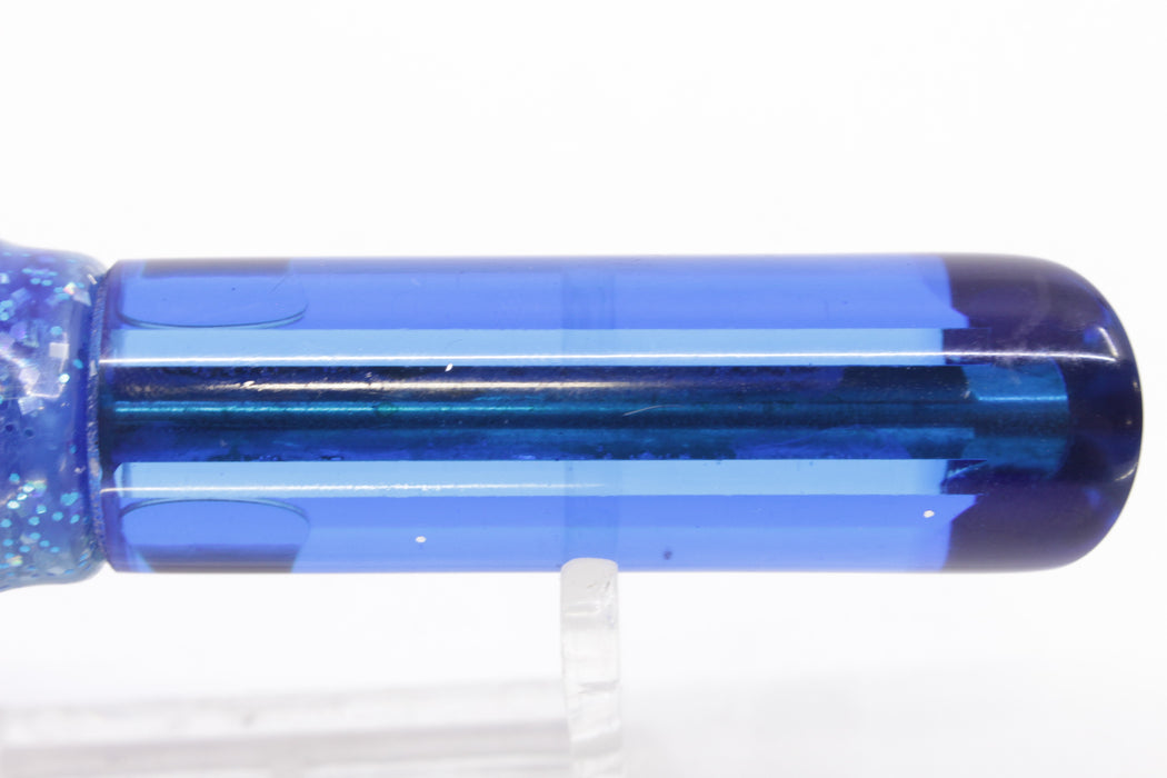 Coggin Lures Blue Mirrored Peanut Tube 5.5" 3oz Skirted Blue Dots/Pink