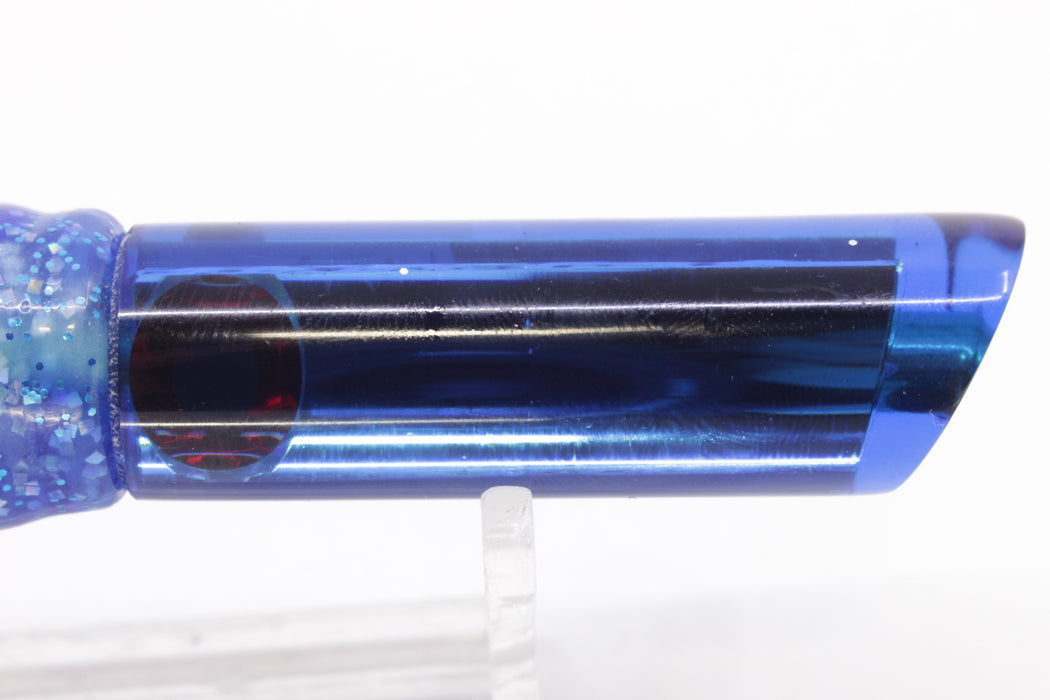 Coggin Lures Blue Mirrored Peanut Tube 5.5" 3oz Skirted Blue Dots/Pink