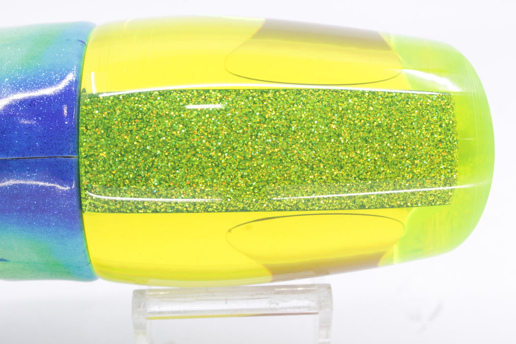 Koya Lures Chartreuse Rainbow Red Eyes XL 861 16" 15oz Fire Tailz Vinyl Mad Mahi