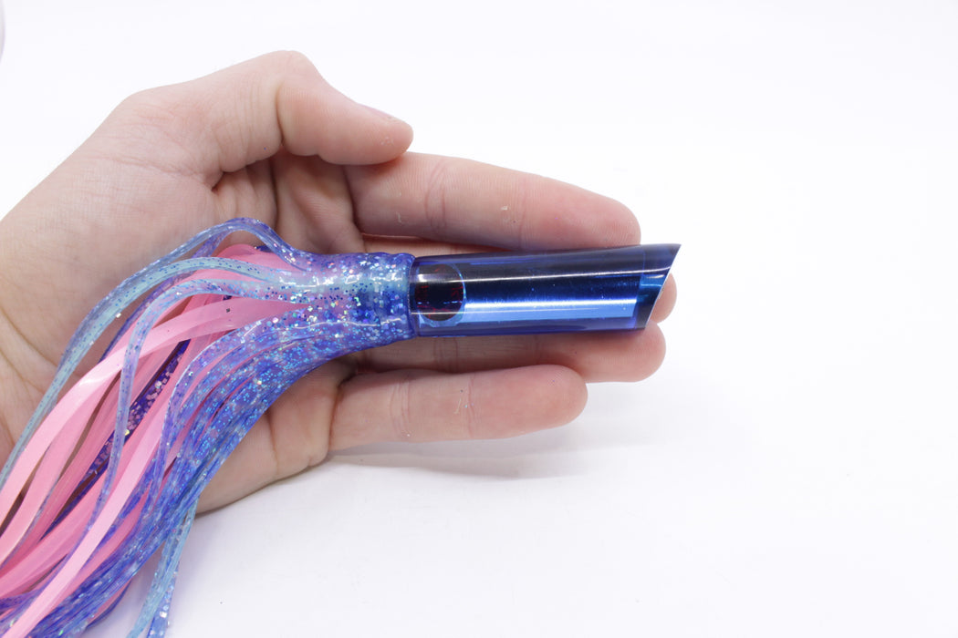 Coggin Lures Blue Mirrored Peanut Tube 5.5" 3oz Skirted Blue Dots/Pink