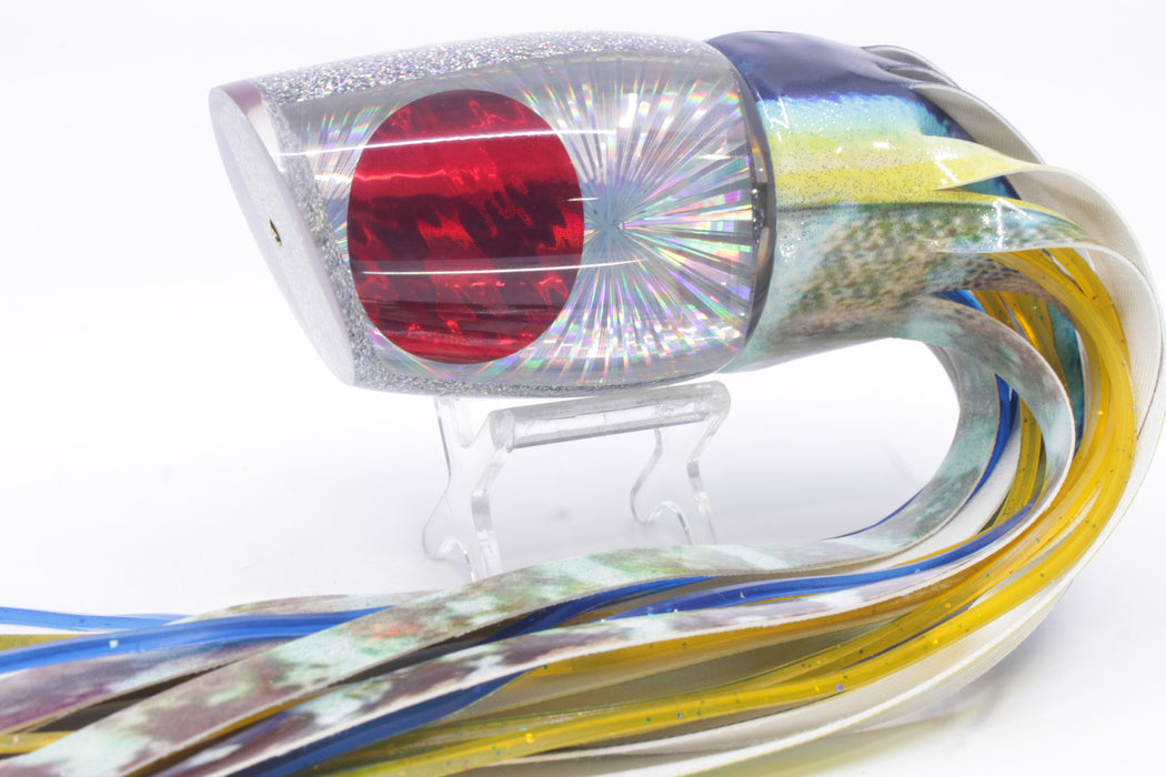 Koya Lures Silver Rainbow Starburst Red Eyes XL 861 16" 15oz Fire Tailz Vinyl Yellowfin