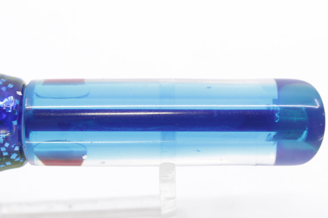 Coggin Lures Mirrored Blue Back Peanut Tube 5.5" 3oz Skirted Blue-Silver/Green