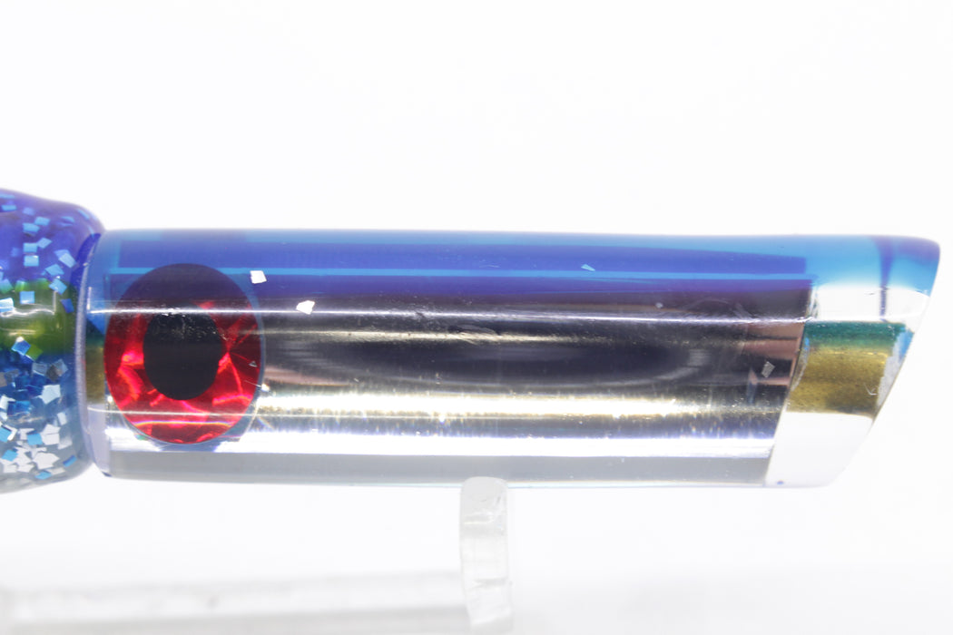 Coggin Lures Mirrored Blue Back Peanut Tube 5.5" 3oz Skirted Blue-Silver/Green