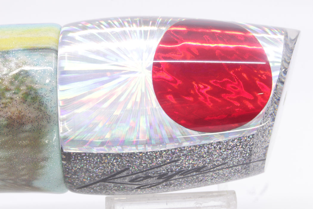 Koya Lures Silver Rainbow Starburst Red Eyes XL 861 16" 15oz Fire Tailz Vinyl Yellowfin