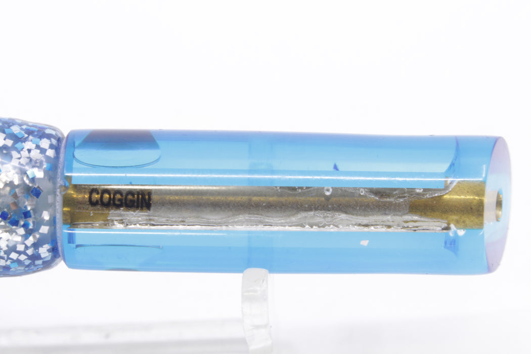 Coggin Lures Mirrored Blue Back Peanut Tube 5.5" 3oz Skirted Blue-Silver/Green