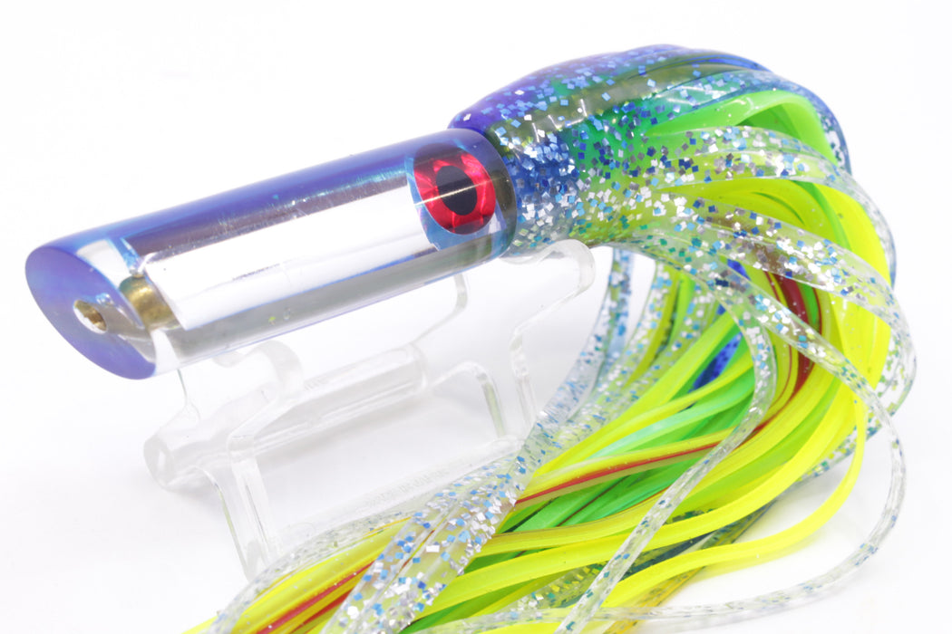 Coggin Lures Mirrored Blue Back Peanut Tube 5.5" 3oz Skirted Blue-Silver/Green