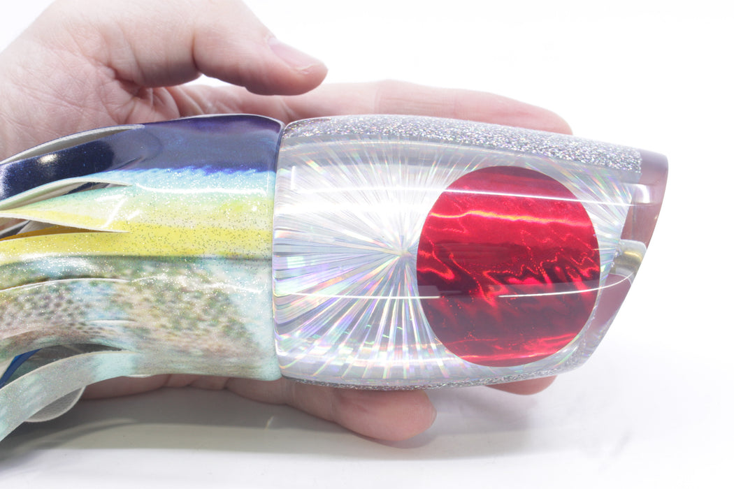 Koya Lures Silver Rainbow Starburst Red Eyes XL 861 16" 15oz Fire Tailz Vinyl Yellowfin