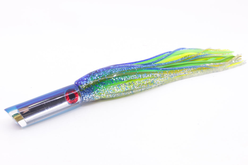 Coggin Lures Mirrored Blue Back Peanut Tube 5.5" 3oz Skirted Blue-Silver/Green