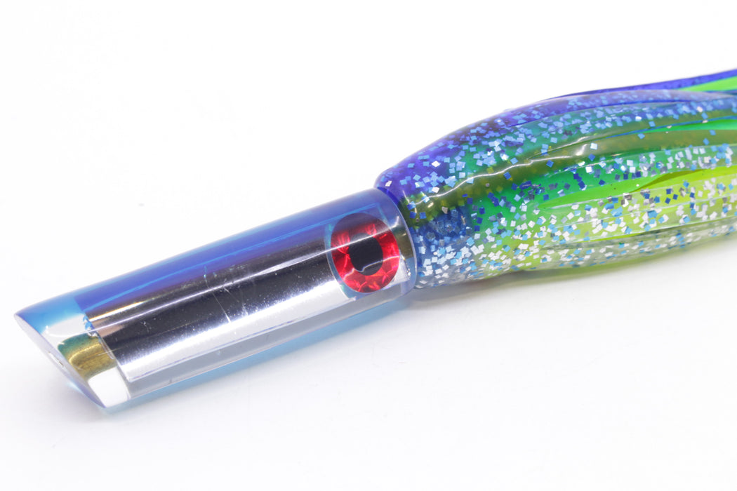 Coggin Lures Mirrored Blue Back Peanut Tube 5.5" 3oz Skirted Blue-Silver/Green