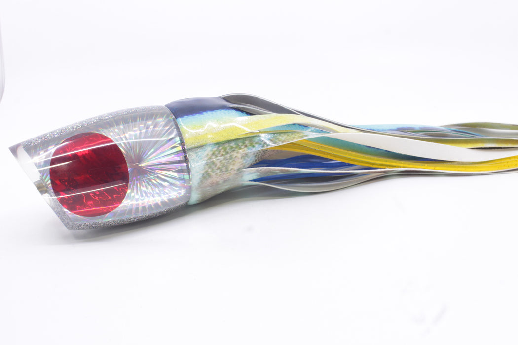 Koya Lures Silver Rainbow Starburst Red Eyes XL 861 16" 15oz Fire Tailz Vinyl Yellowfin
