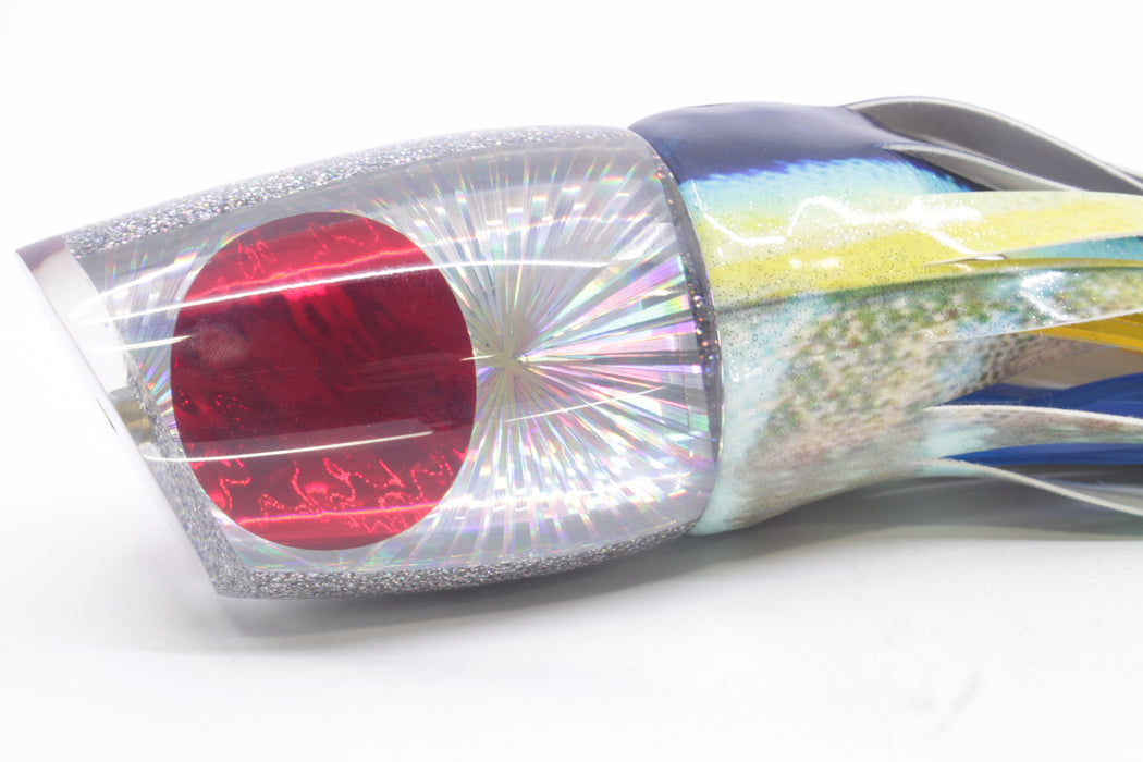 Koya Lures Silver Rainbow Starburst Red Eyes XL 861 16" 15oz Fire Tailz Vinyl Yellowfin
