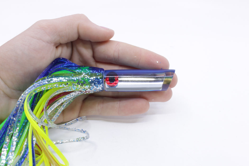 Coggin Lures Mirrored Blue Back Peanut Tube 5.5" 3oz Skirted Blue-Silver/Green