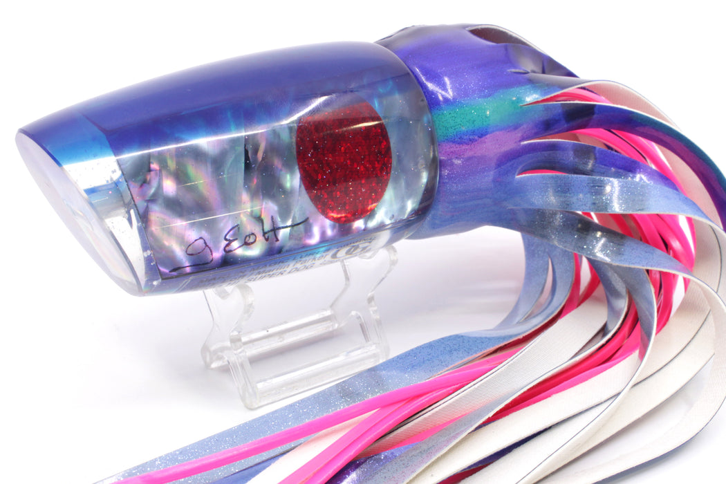Marlin Magic Blue-Purple Abalone Blue Back Red Eyes Super Dog 16" 17oz Fire Tailz Vinyl