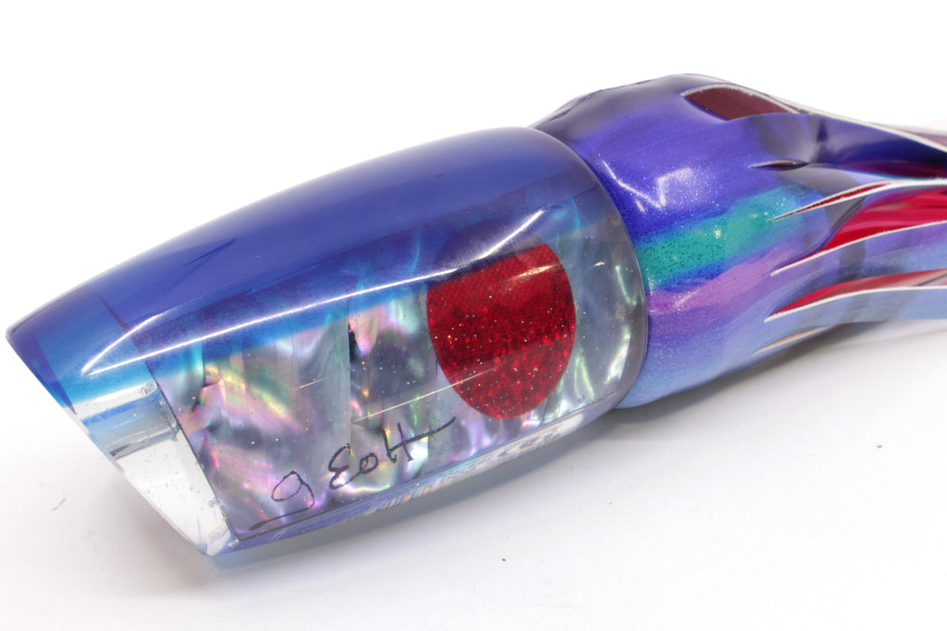 Marlin Magic Blue-Purple Abalone Blue Back Red Eyes Super Dog 16" 17oz Fire Tailz Vinyl