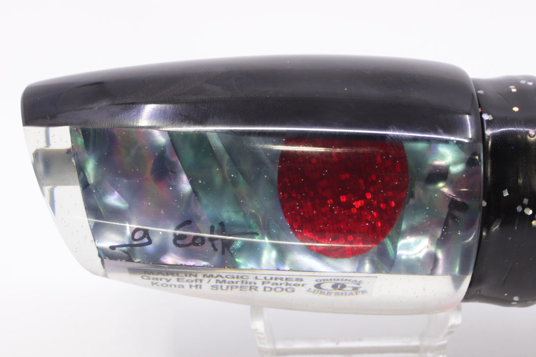 Marlin Magic Blue-Purple Abalone Black Back Super Dog 16" 17oz Skirted Black/Rainbow