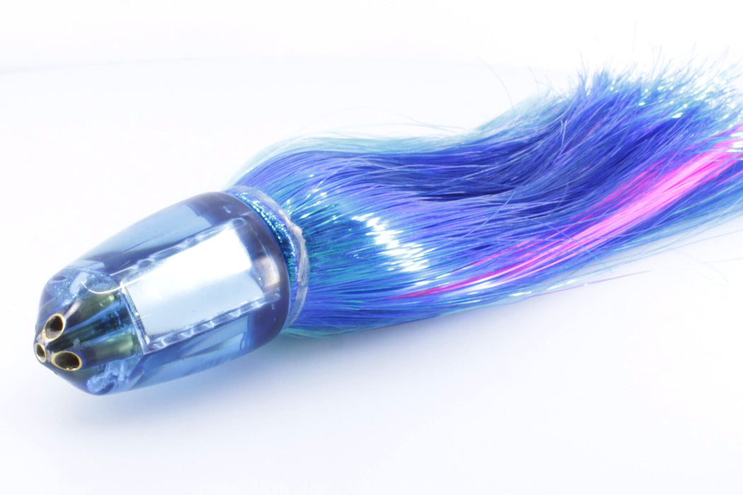 Koya Lures Blue Mirrored 4-Hole Bullet 9"+ 7oz Strobez Royal Blue-Ice Blue/Pink GZE