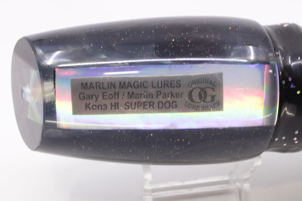 Marlin Magic Blue-Purple Abalone Black Back Super Dog 16" 17oz Skirted Black/Rainbow