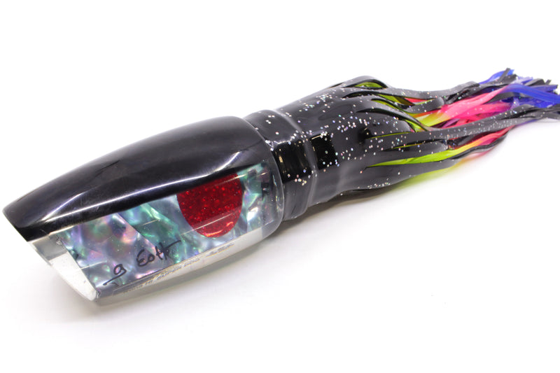 Marlin Magic Blue-Purple Abalone Black Back Super Dog 16" 17oz Skirted Black/Rainbow