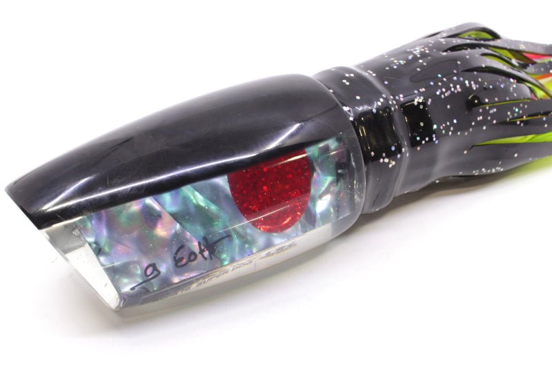 Marlin Magic Blue-Purple Abalone Black Back Super Dog 16" 17oz Skirted Black/Rainbow