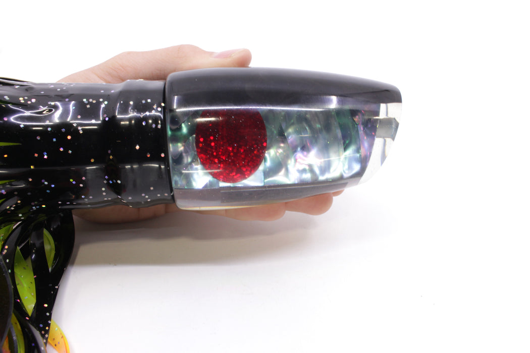 Marlin Magic Blue-Purple Abalone Black Back Super Dog 16" 17oz Skirted Black/Rainbow