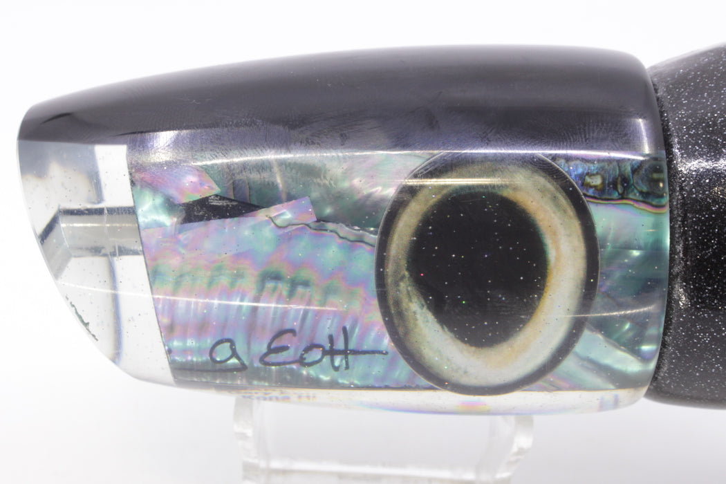 Marlin Magic Blue-Purple Abalone Black Back Taxi Eyes Super Dog 16" 14oz Vinyl Black