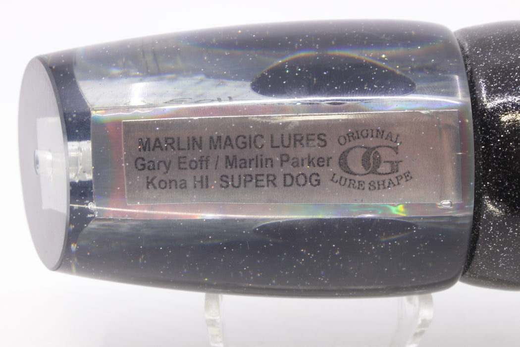 Marlin Magic Blue-Purple Abalone Black Back Taxi Eyes Super Dog 16" 14oz Vinyl Black