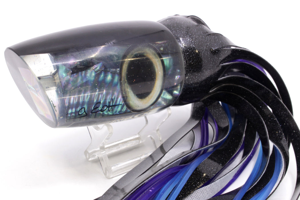 Marlin Magic Blue-Purple Abalone Black Back Taxi Eyes Super Dog 16" 14oz Vinyl Black