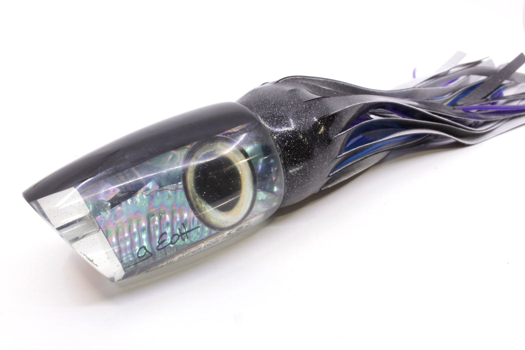 Marlin Magic Blue-Purple Abalone Black Back Taxi Eyes Super Dog 16" 14oz Vinyl Black