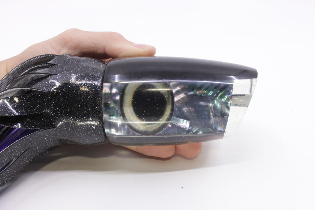 Marlin Magic Blue-Purple Abalone Black Back Taxi Eyes Super Dog 16" 14oz Vinyl Black