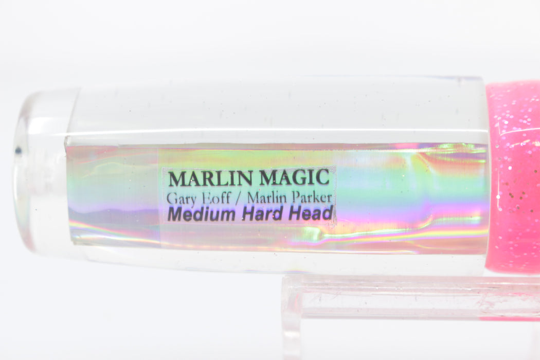 Marlin Magic Clear Mirrored-Rainbow Medium Hard Head 9" 5oz Skirted Pink-White