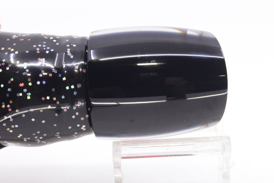 Moyes Lures Black Pearl Black Back Red Eyes Bushmaster 12" 10oz Skirted Black/Purple