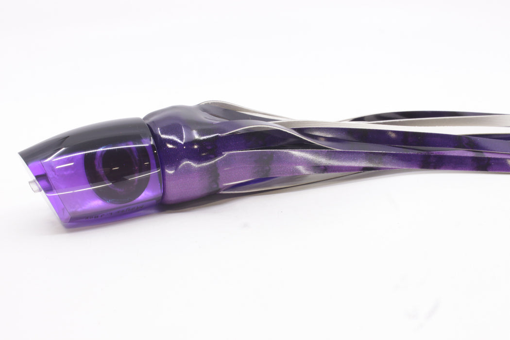 Moyes Lures Purple MOP Black Back Large J-Boy 14" 7.5oz Fire Tailz Vinyl Grape Juice