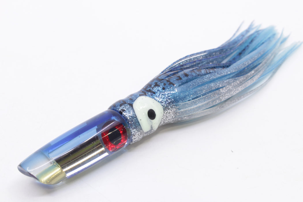 Coggin Lures Clear Mirrored Blue Back 70's Peanut Swimmer 4.5" 1oz Skirted