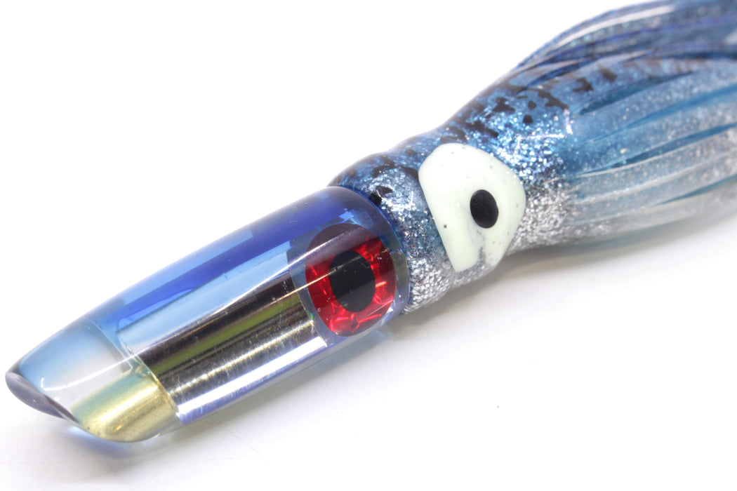 Coggin Lures Clear Mirrored Blue Back 70's Peanut Swimmer 4.5" 1oz Skirted